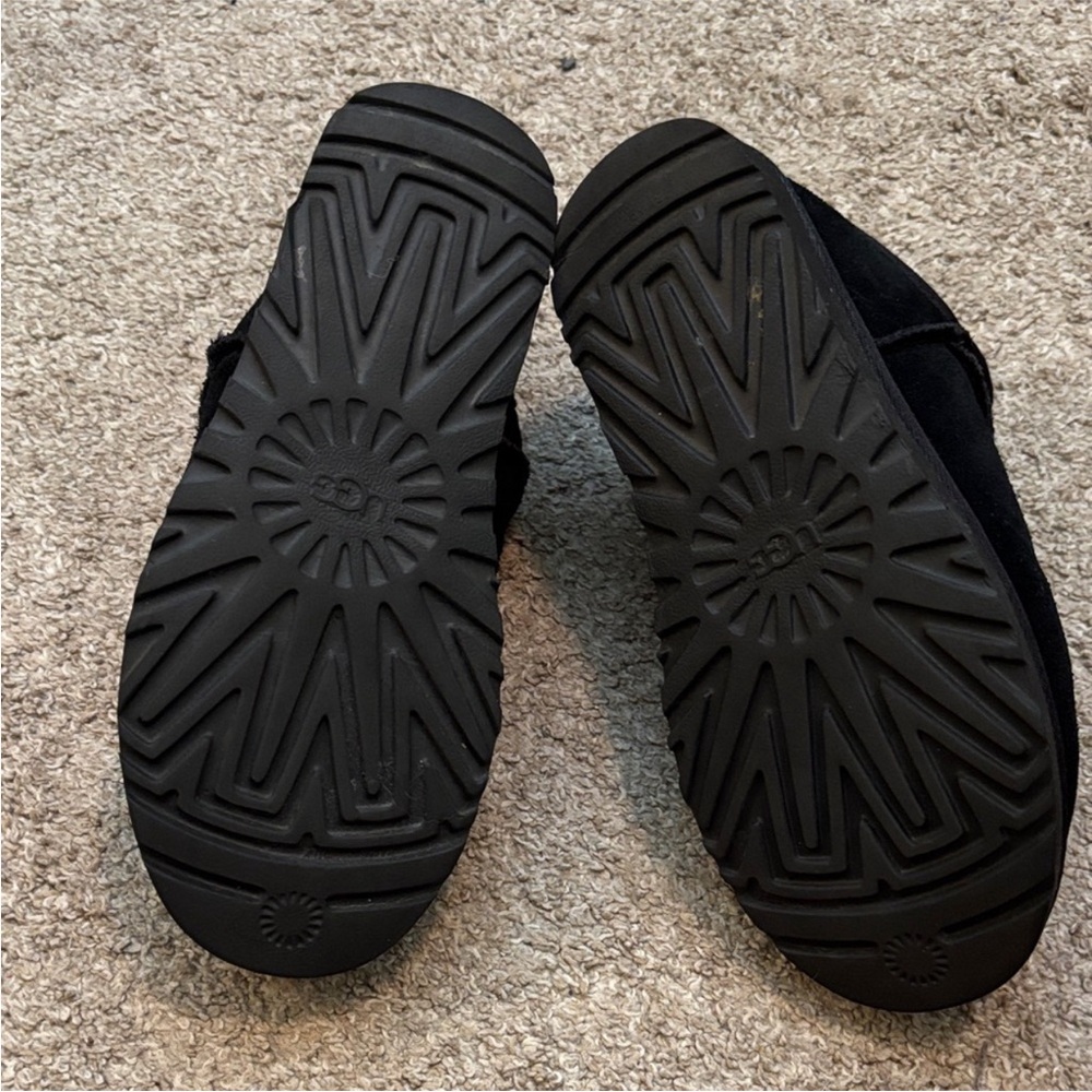 UGG Black Suede Plush Slippers - Picture 5 of 5
